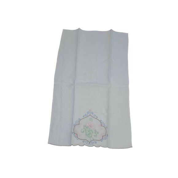 Madeira Embroidery Linen Guest Hand Towels - Unique Organdy Raised Flowers VTG - Picture 7 of 9